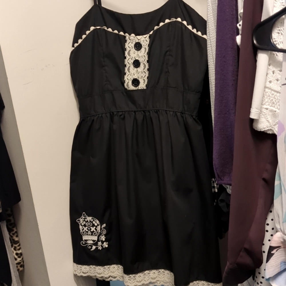 Paper Doll Productions Dress Pinup Dress Size L Rick Rack Sugar Skull
